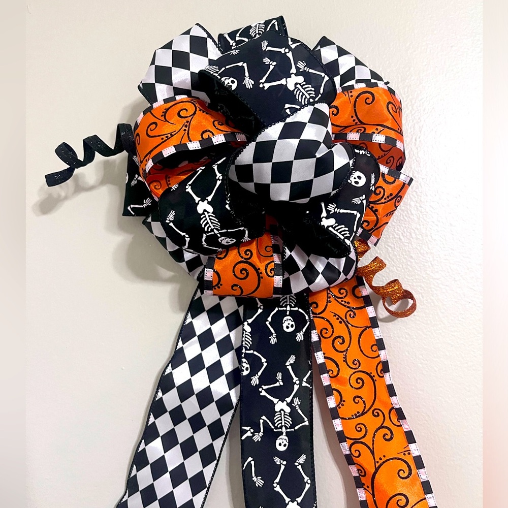 Handmade Halloween Wreath / Lantern Bow